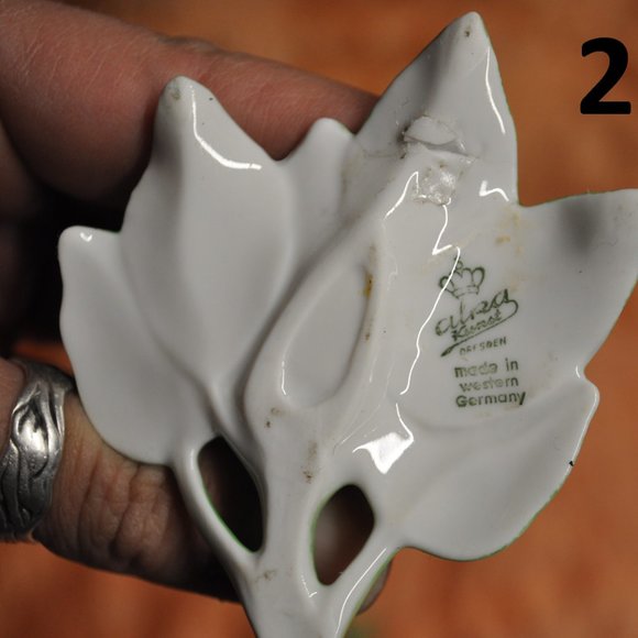 set of 4 porcelain decorative roses place card holderwest germany alka kunst (2) - Picture 5 of 5